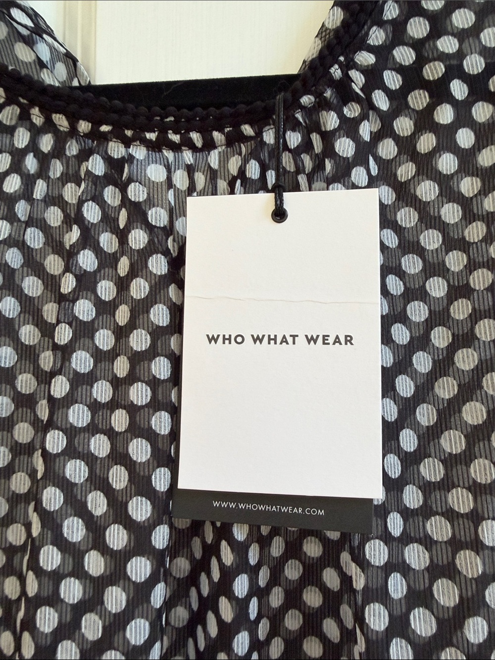 Who What Wear Black Polka Dot Sheer Midi Dress, Sz L, NWT - Picture 5 of 8